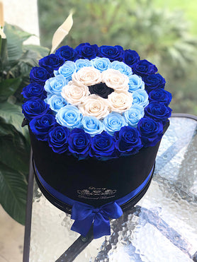 Evil Eye 40 forever roses flower arrangement - Luxury Diamond Flowers