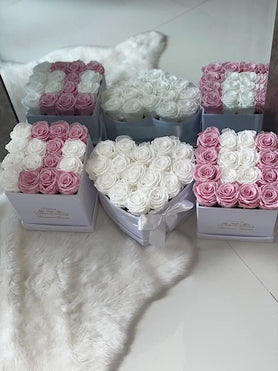 i love you small white and pink roses