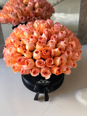 100 pink roses in box fresh cut