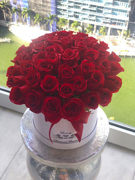 50 roses in box fresh cut