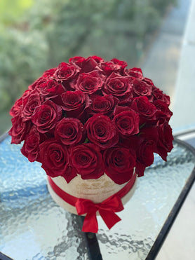 50 Roses in box fresh cut