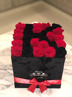 red and black roses