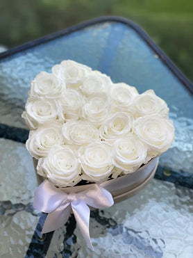 white roses,Heart 13 forever roses