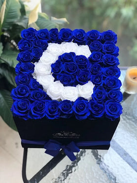 blue and white 50 roses personalized gift