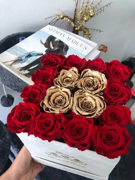 red and gold roses